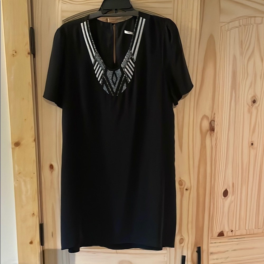 Black Dress with Beaded Neckline